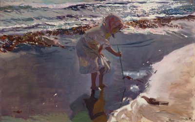 Searching for Shellfish, Valencia Beach by Joaquín Sorolla
